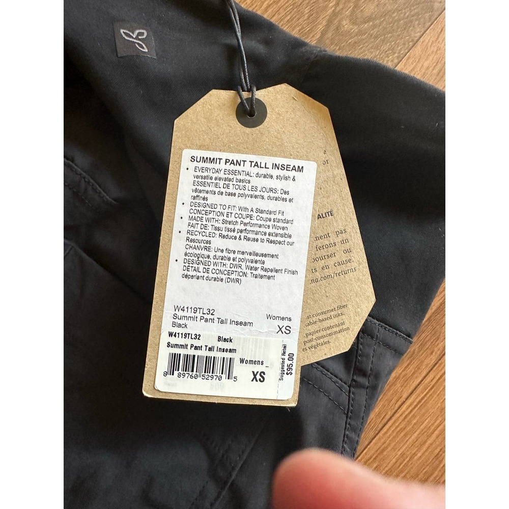 NEW Prana Summit Pant Charcoal Heather Size XS Tall - Picture 4 of 8